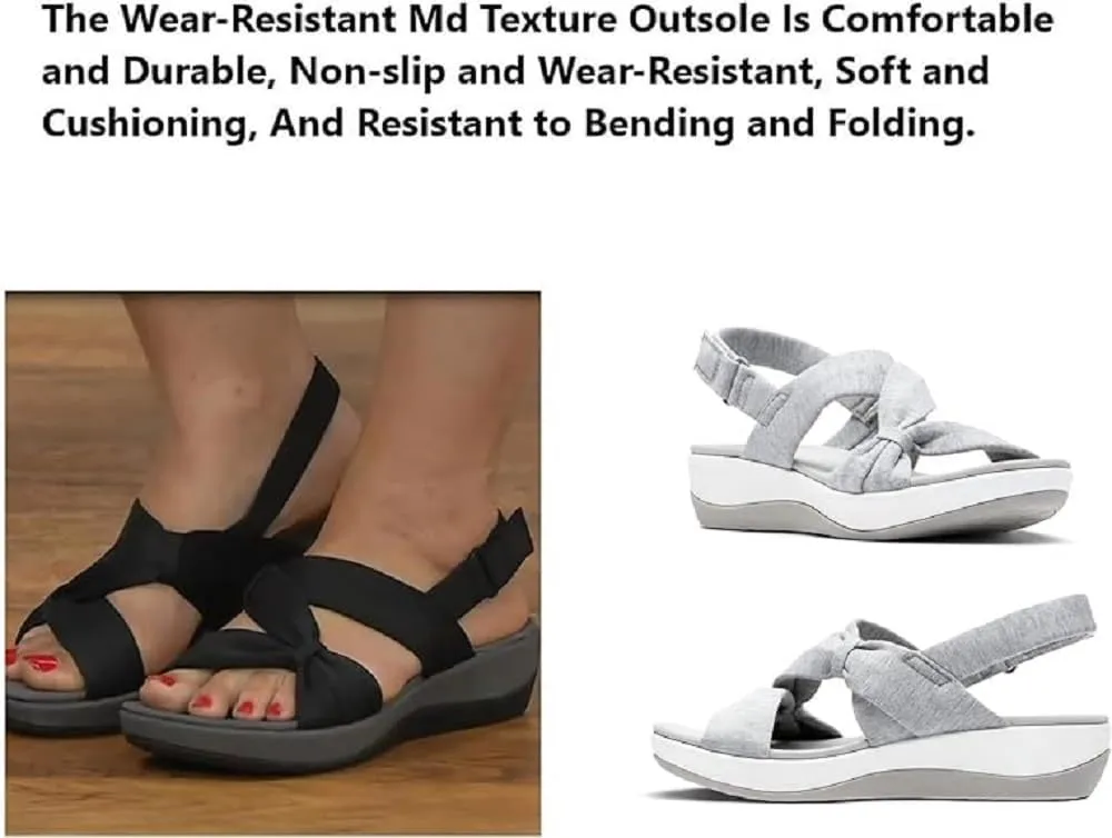 2024 New Women's Comfortable Orthopedic Arch Support Shoes Summer Casual Orthotic Low Platform Wedges Sandals with Back Strap Cute Dress Walking Sandals