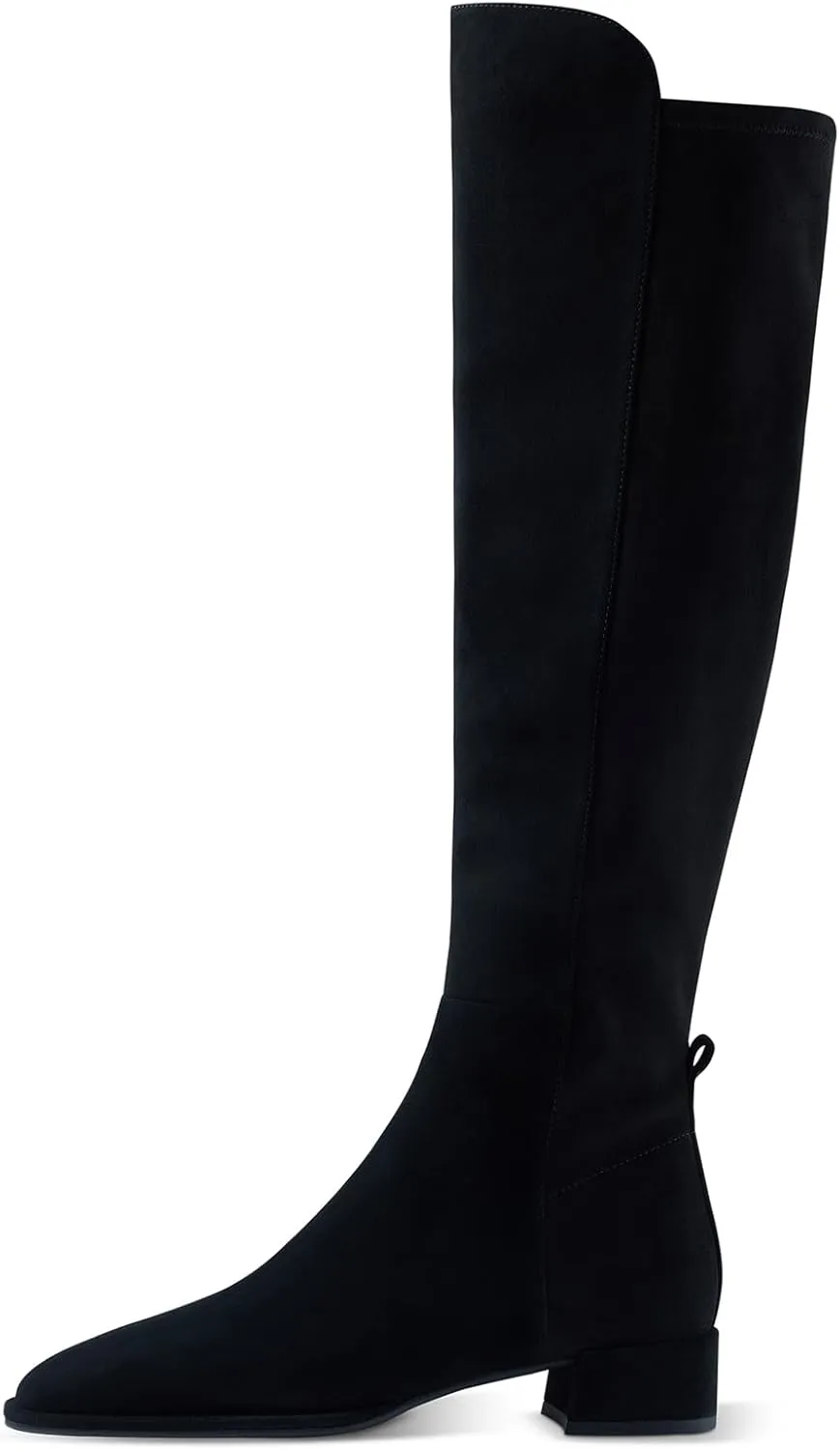 7or9 Women Mid Heel Ankle Bootie Lug Sole Chelsea Fashion Go Go Boots Knee-high Boots Wool Chunky Block Heel - Black & Brown