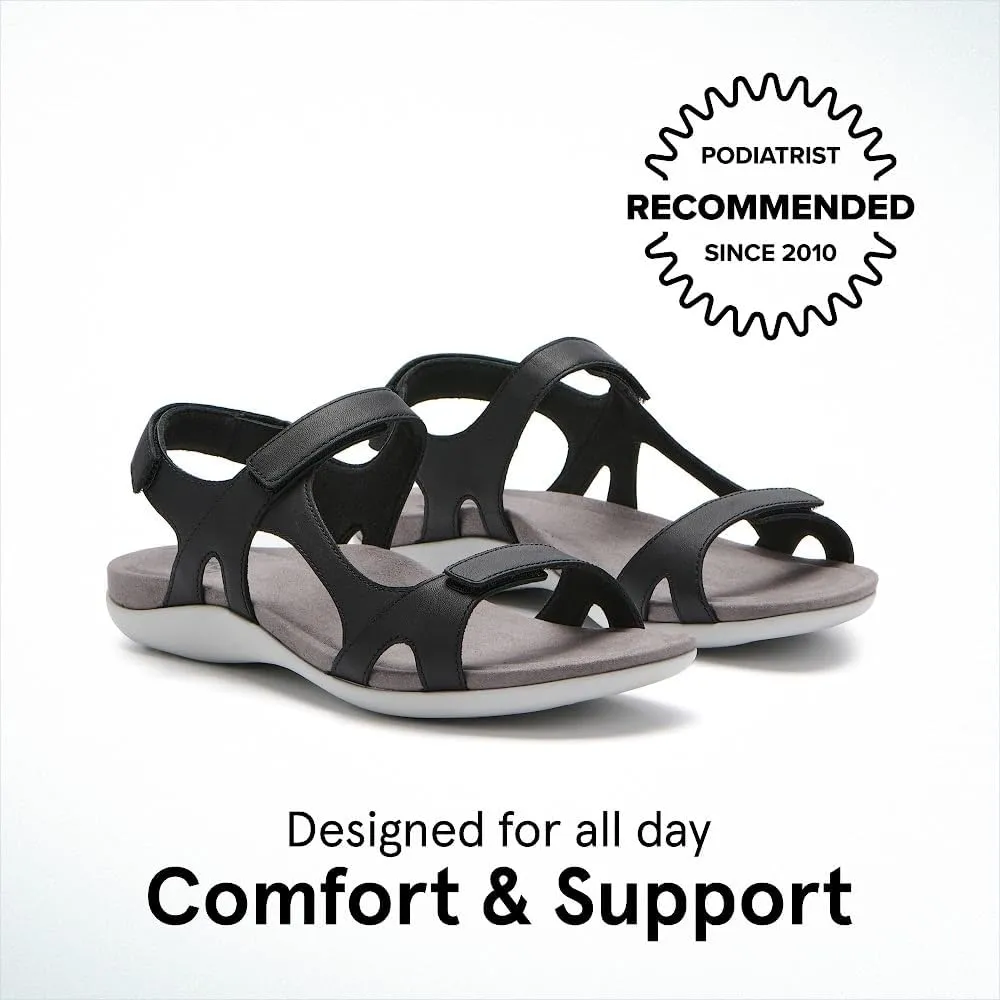 ABEO Oasis Metatarsal Sport Sandal | Walking Sandals Women | Water Resistant Leather Sandals | Three Points of Adjustability | Built-in Orthotic Insole