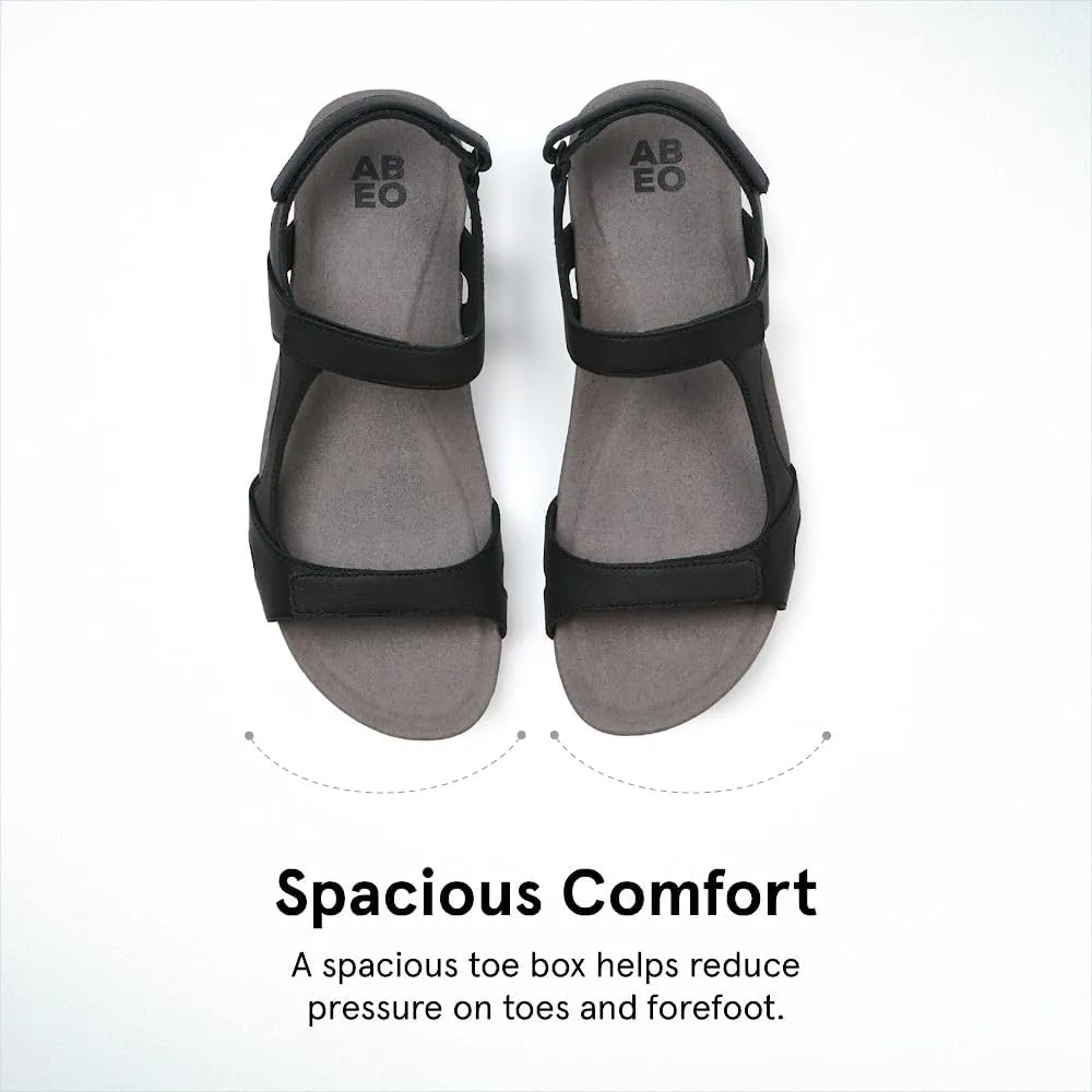 ABEO Oasis Metatarsal Sport Sandal | Walking Sandals Women | Water Resistant Leather Sandals | Three Points of Adjustability | Built-in Orthotic Insole