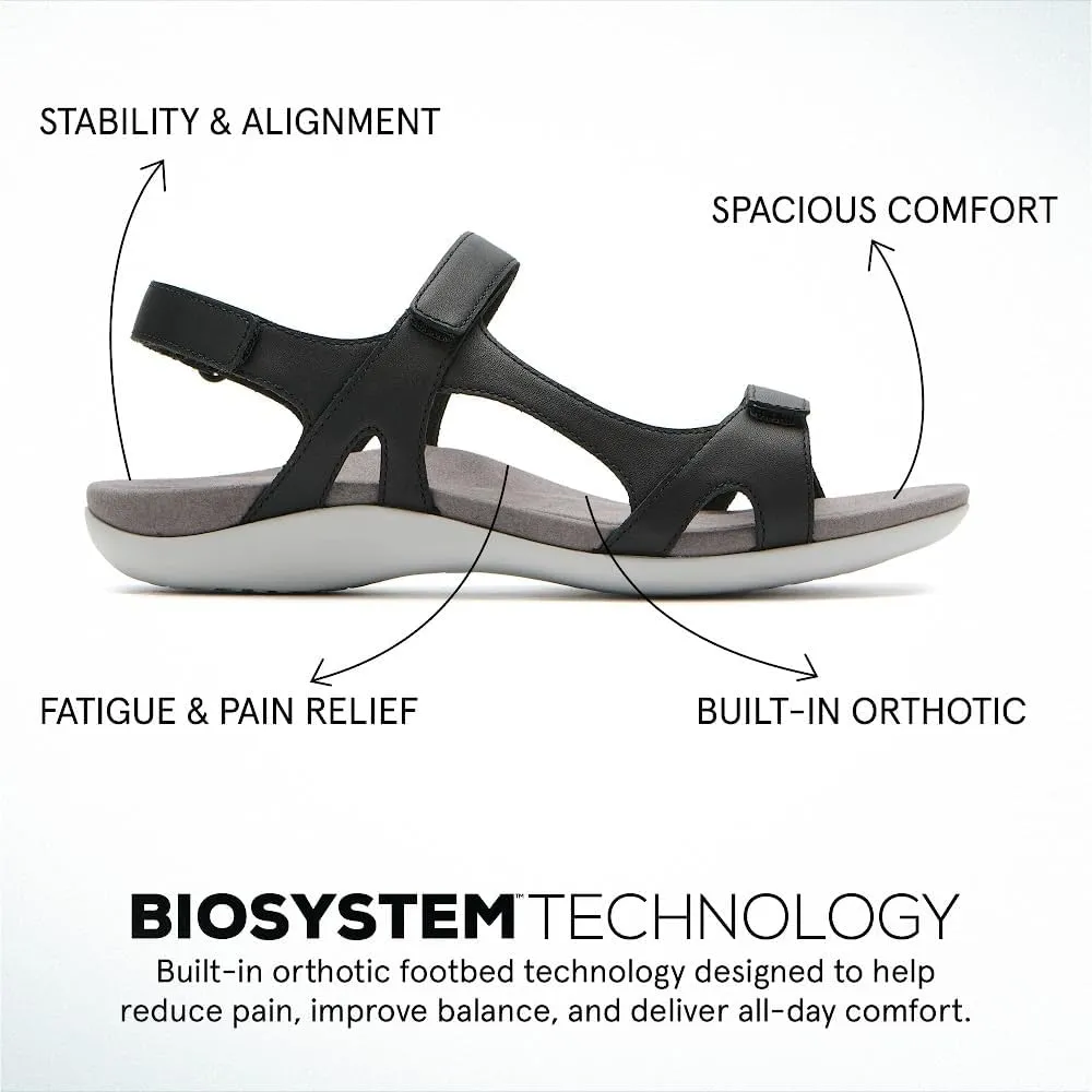 ABEO Oasis Metatarsal Sport Sandal | Walking Sandals Women | Water Resistant Leather Sandals | Three Points of Adjustability | Built-in Orthotic Insole