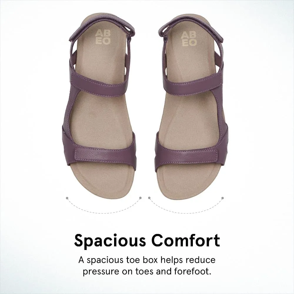 ABEO Oasis Sport Sandal | Walking Sandals Women | Water Resistant Leather Sandals | Three Points of Adjustability | Built-in Orthotic Insole