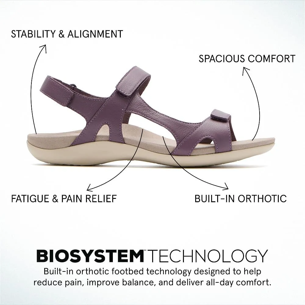 ABEO Oasis Sport Sandal | Walking Sandals Women | Water Resistant Leather Sandals | Three Points of Adjustability | Built-in Orthotic Insole