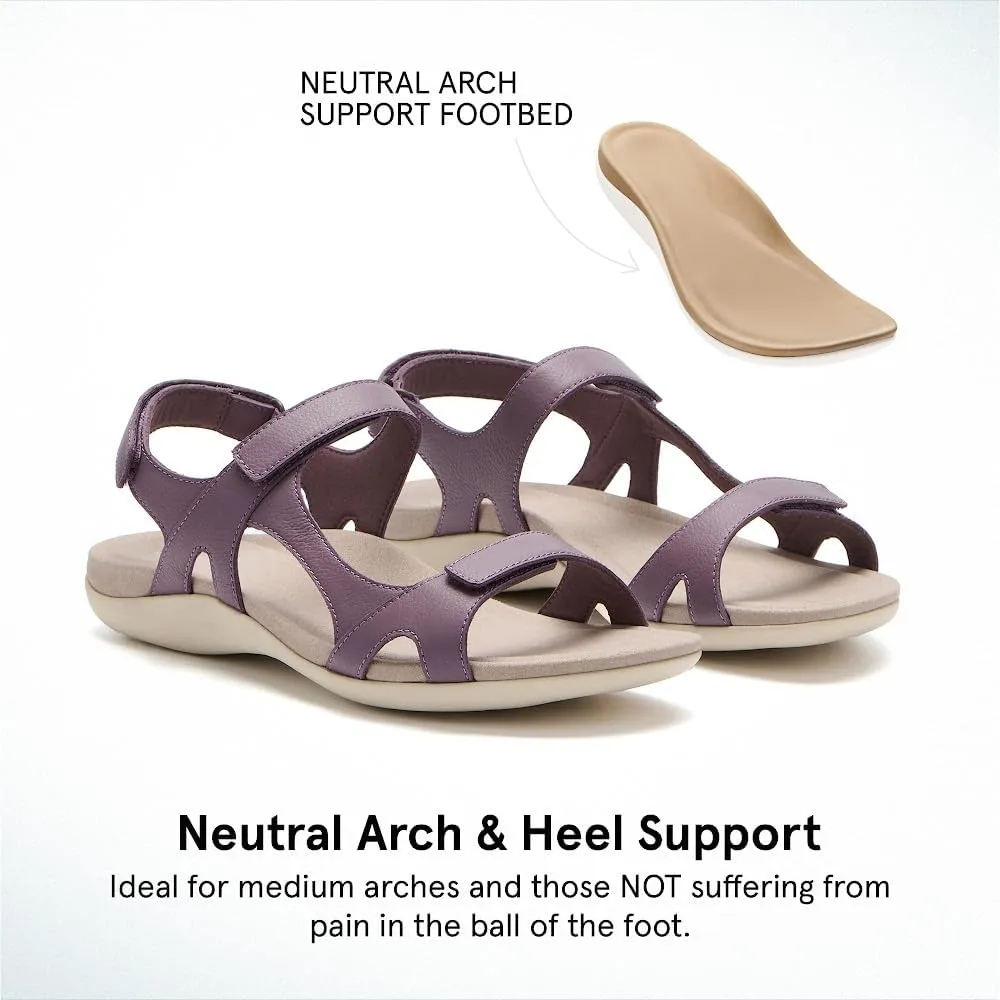 ABEO Oasis Sport Sandal | Walking Sandals Women | Water Resistant Leather Sandals | Three Points of Adjustability | Built-in Orthotic Insole