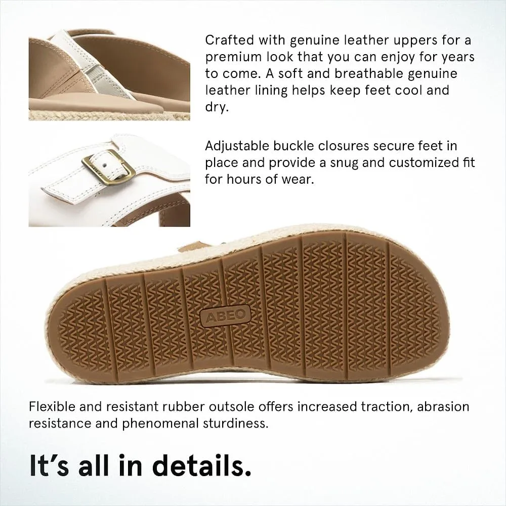 ABEO Women's Solstice Cross Slide Sandals | Arch Support Wedge Sandals | Built-In Metatarsal Pads | Black, Size 6-11