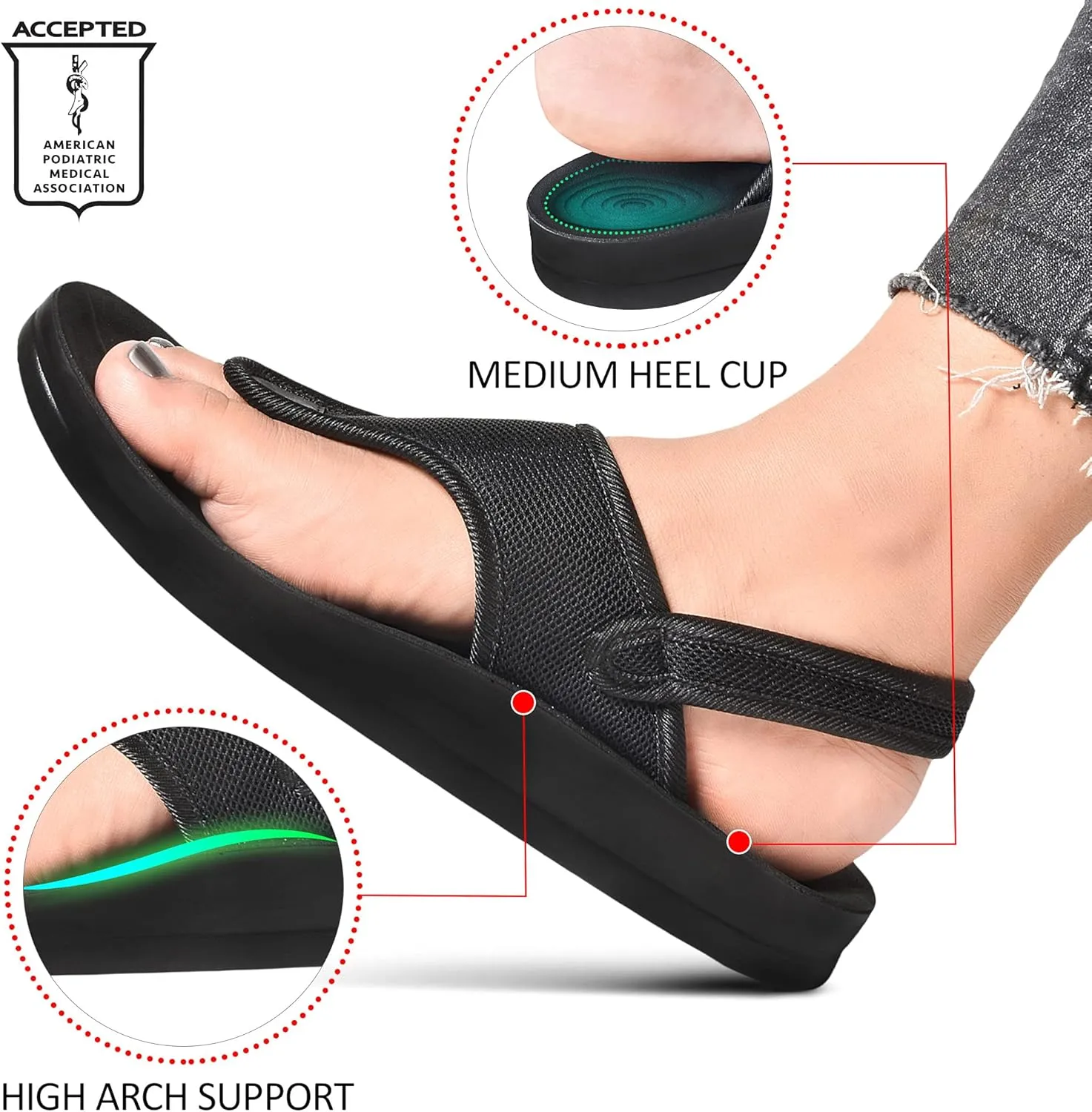 AEROTHOTIC Women's Coral Arch Support Back Strap Sandals