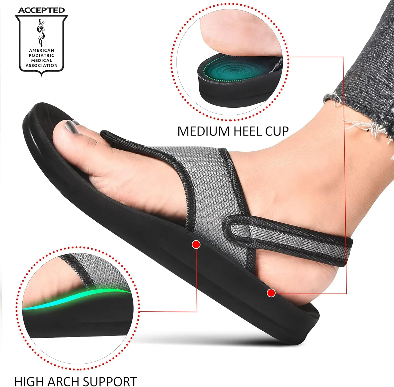 AEROTHOTIC Women's Coral Arch Support Back Strap Sandals