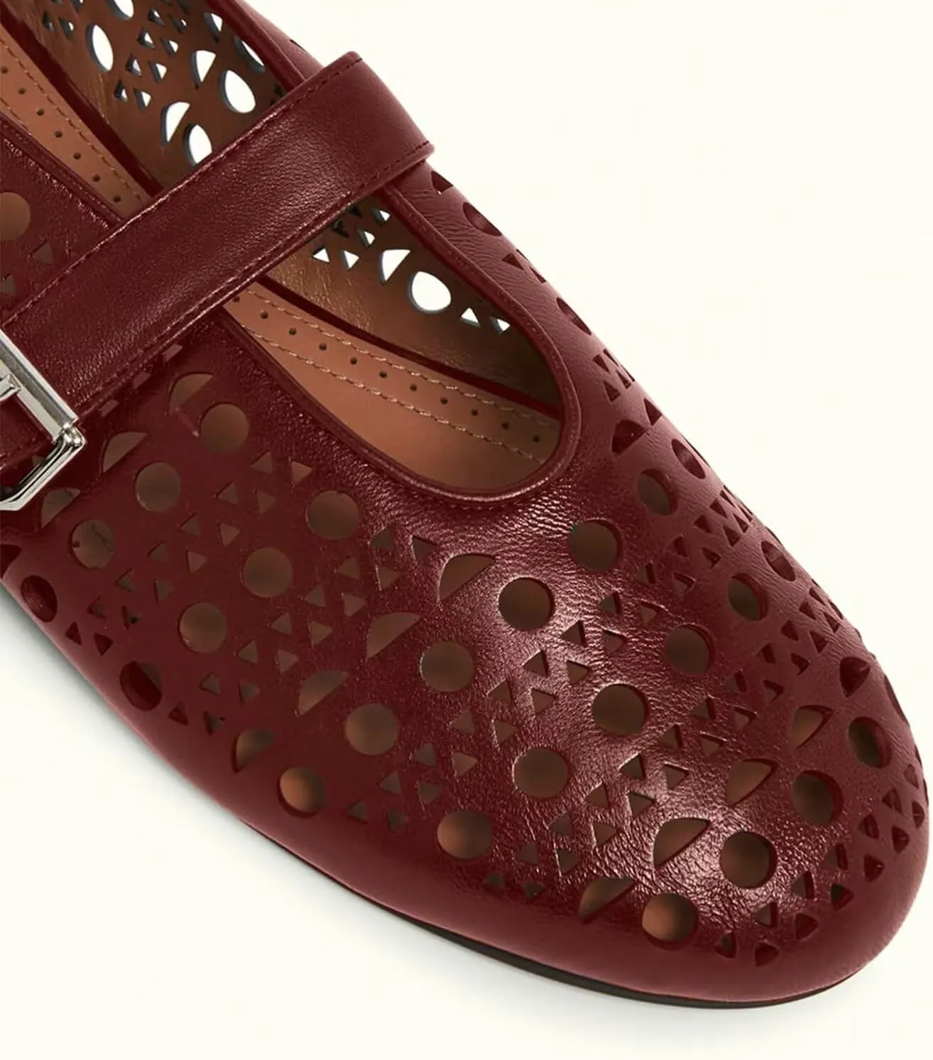 Agodor Ballerina Flats for Women,Hollow Out Round Toe Mary Jane Flats Buckle Strap Low Heel Ballet Flats Shoes for Women,Casual Comfy Daily Dress Shoes