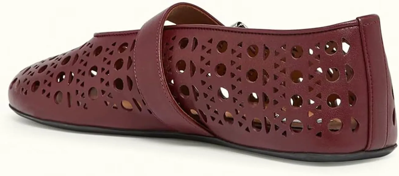 Agodor Ballerina Flats for Women,Hollow Out Round Toe Mary Jane Flats Buckle Strap Low Heel Ballet Flats Shoes for Women,Casual Comfy Daily Dress Shoes