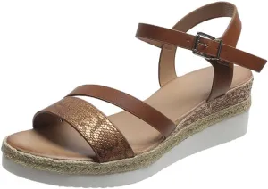 AOVIN Womens Espadrille Wedge Sandals Braided Wedge Sandal Platform High Heel Open Toe Beach Slides (Color : Brown, Size : 6 US)