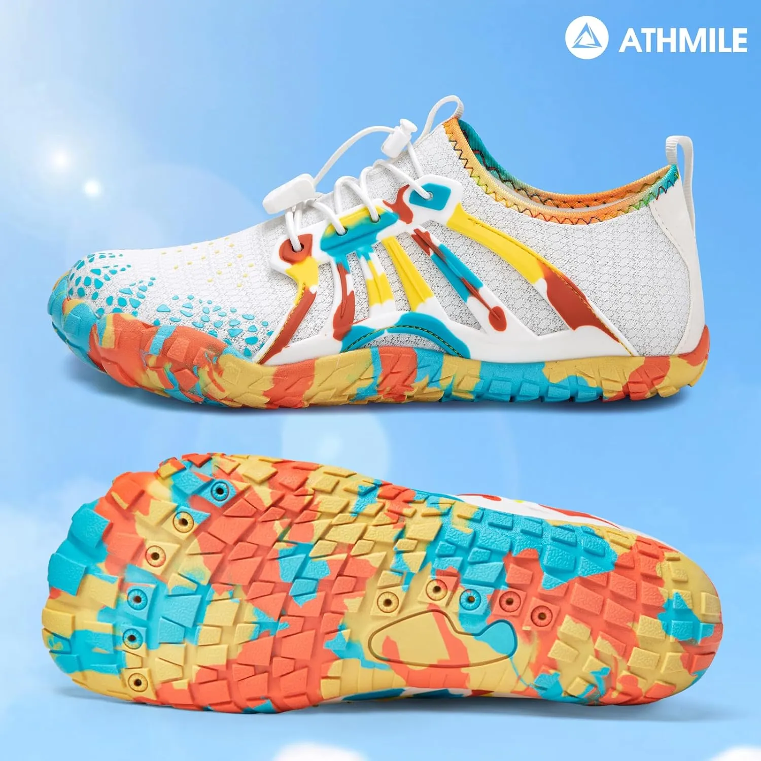 ATHMILE Water Shoes for Women Men Quick-Dry Lightweight Barefoot Beach Pool Aqua Shoes for Swim Hiking Snorkeling Kayak