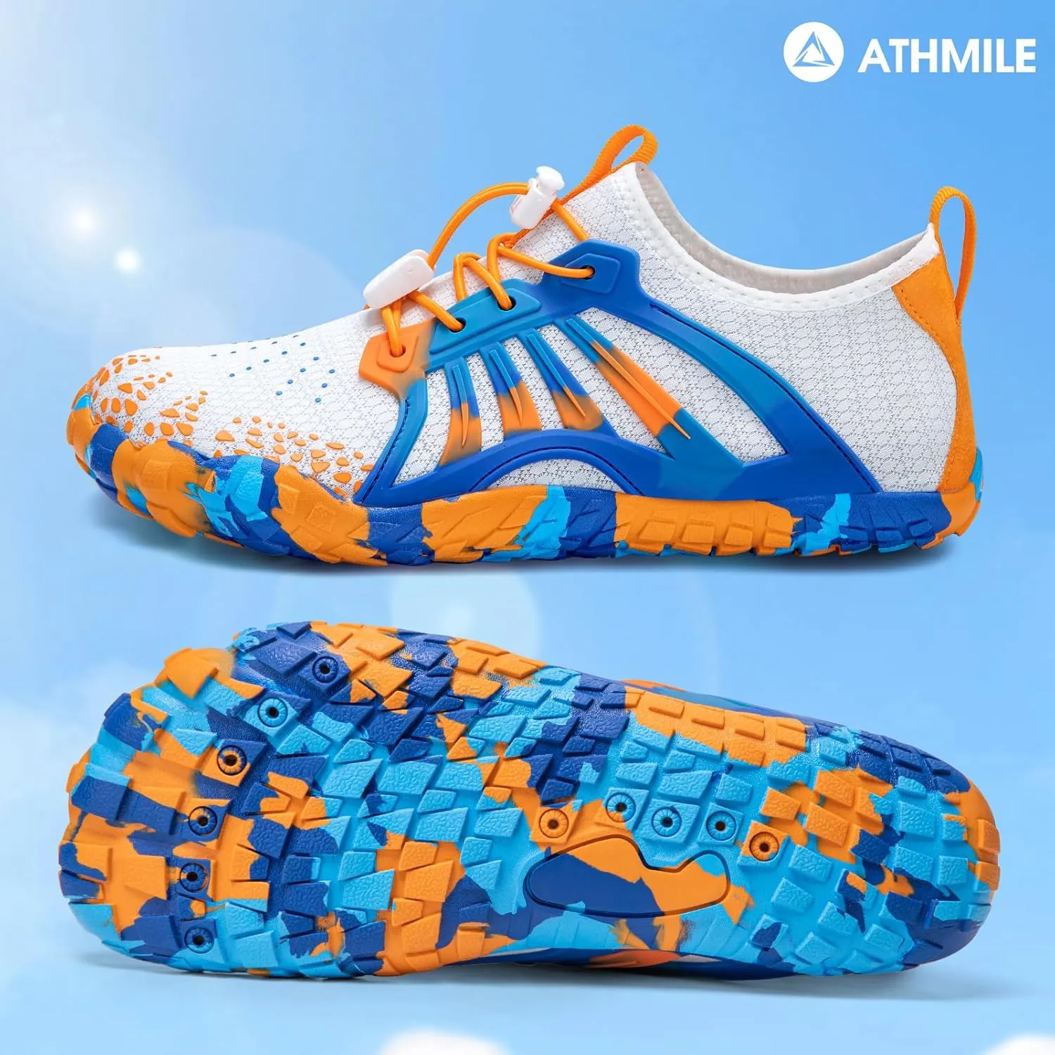 ATHMILE Water Shoes for Women Men Quick-Dry Lightweight Barefoot Beach Pool Aqua Shoes for Swim Hiking Snorkeling Kayak