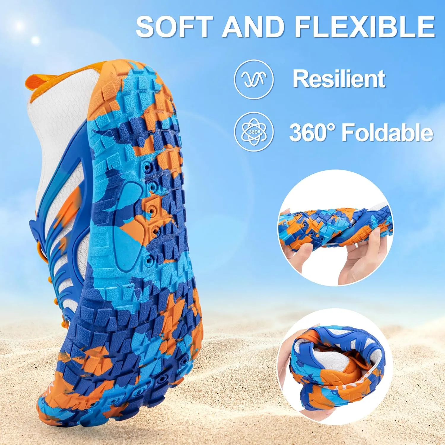 ATHMILE Water Shoes for Women Men Quick-Dry Lightweight Barefoot Beach Pool Aqua Shoes for Swim Hiking Snorkeling Kayak