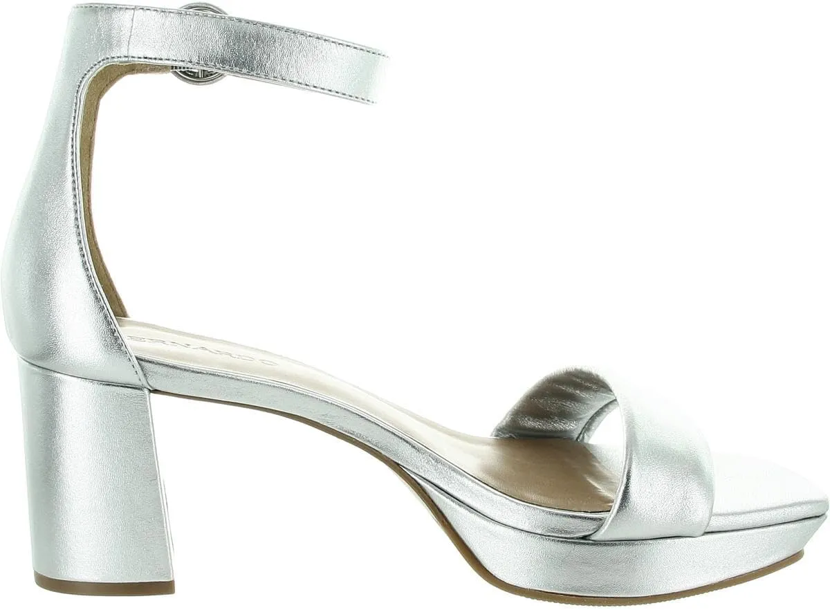 Bernardo® Carla Strap Heels for Women – Leather Upper and Lining – Rubber Sole – Block Heels