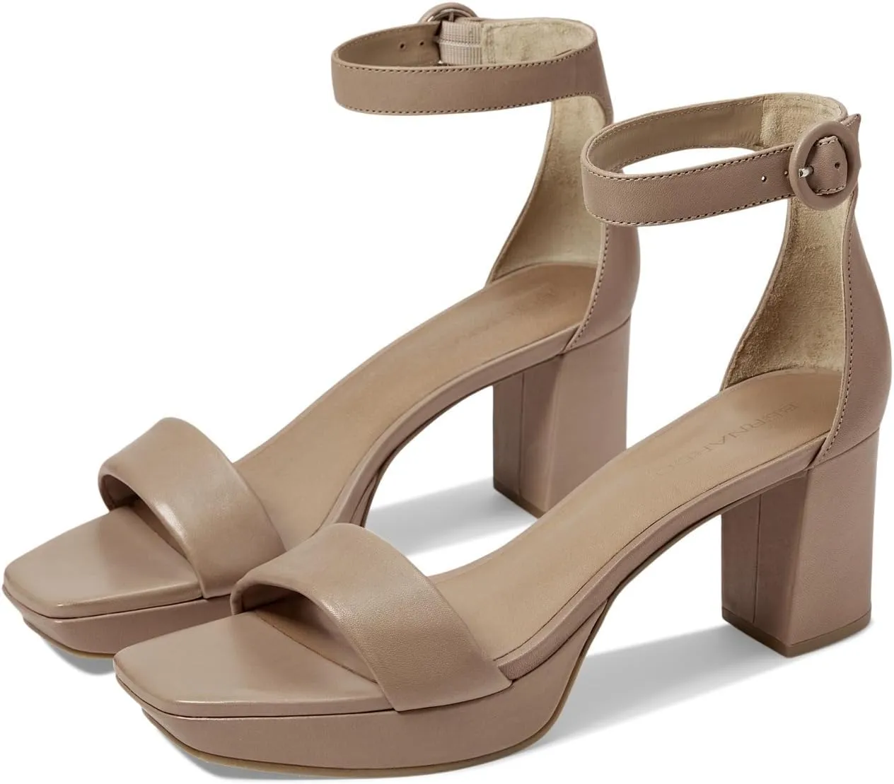 Bernardo® Carla Strap Heels for Women – Leather Upper and Lining – Rubber Sole – Block Heels