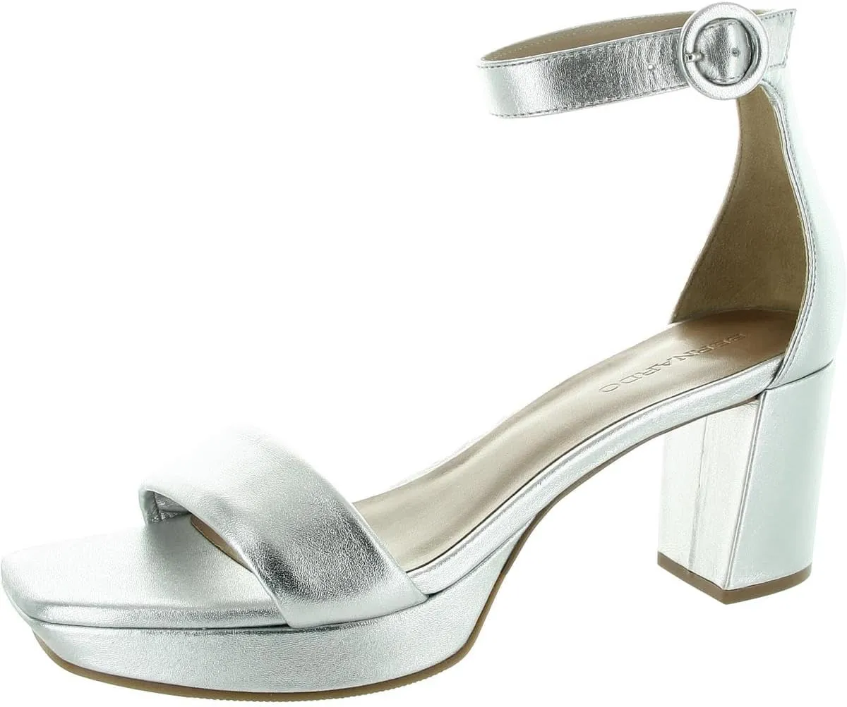 Bernardo® Carla Strap Heels for Women – Leather Upper and Lining – Rubber Sole – Block Heels
