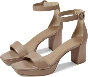 Bernardo® Carla Strap Heels for Women – Leather Upper and Lining – Rubber Sole – Block Heels