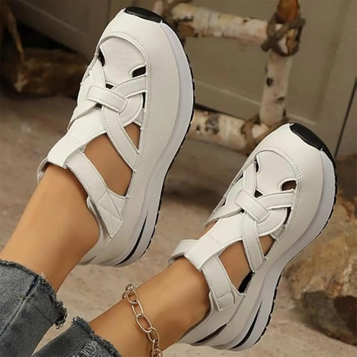 Bomre Shoes, Bomre Orthopedic Sandals, Women's Plus Size Hollow-Out Casual Sandals