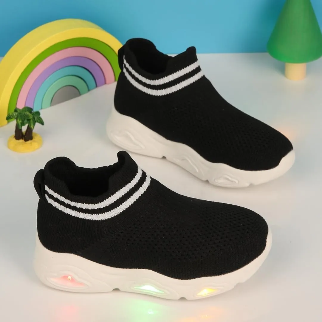 Boys Girls Breathable Athletic Led Light Up Sneakers Lightweight Outdoor Tennis Sock Shoes