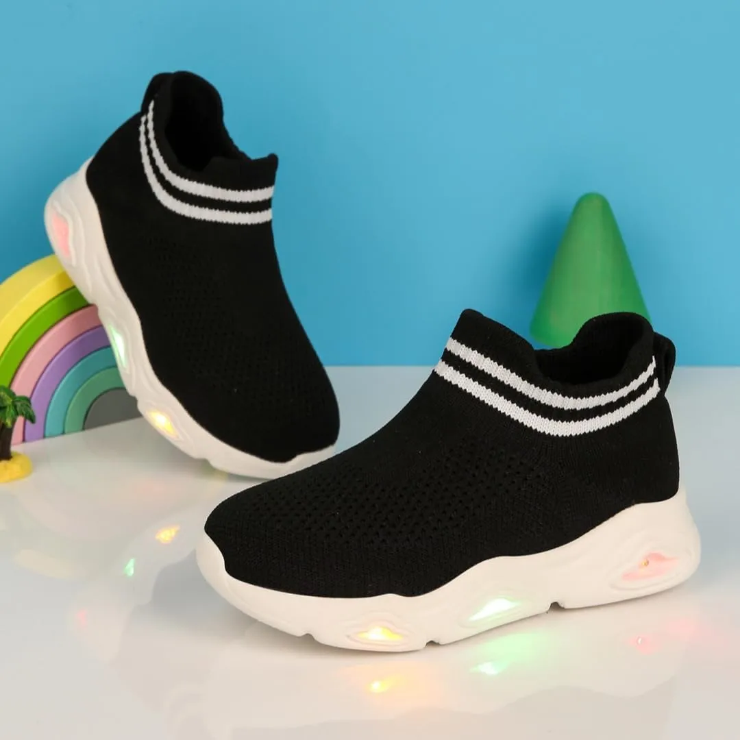 Boys Girls Breathable Athletic Led Light Up Sneakers Lightweight Outdoor Tennis Sock Shoes