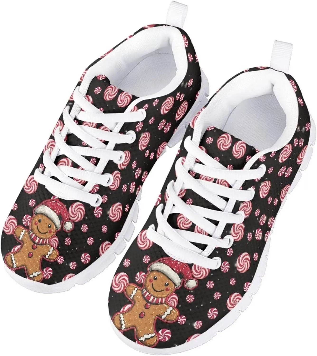 Boys Girls Christmas Mesh Sneaker Non Slip Breathable Sports Running Tennis Shoe Lace-up Casual Walking Shoe US11-5