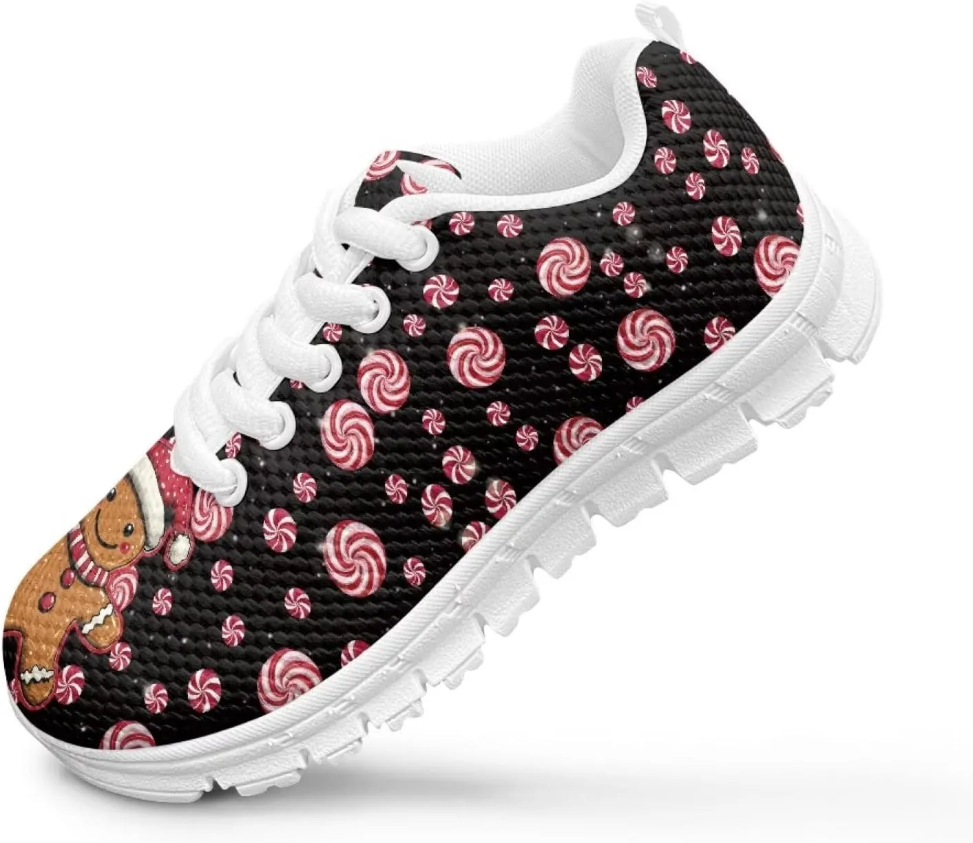 Boys Girls Christmas Mesh Sneaker Non Slip Breathable Sports Running Tennis Shoe Lace-up Casual Walking Shoe US11-5