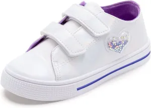 Boys Girls Sneakers Toddler Canvas Shoes Kids Walking Shoes with Hook and Loops