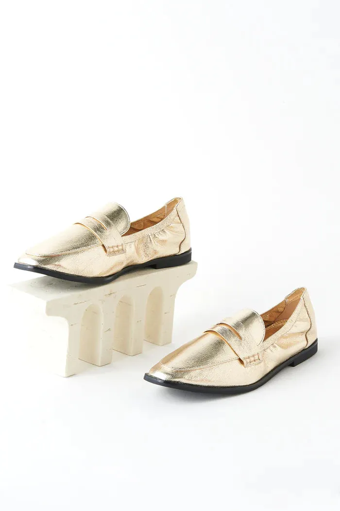 Carolina - Sonia Gold Loafers