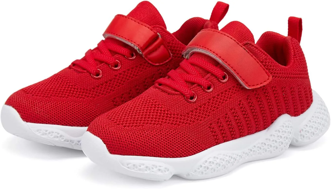 Casbeam Kids Breathable Sneakers Mesh Lightweight Easy Walk Casual Sport Strap Athletic Running Shoes for Boys Girls