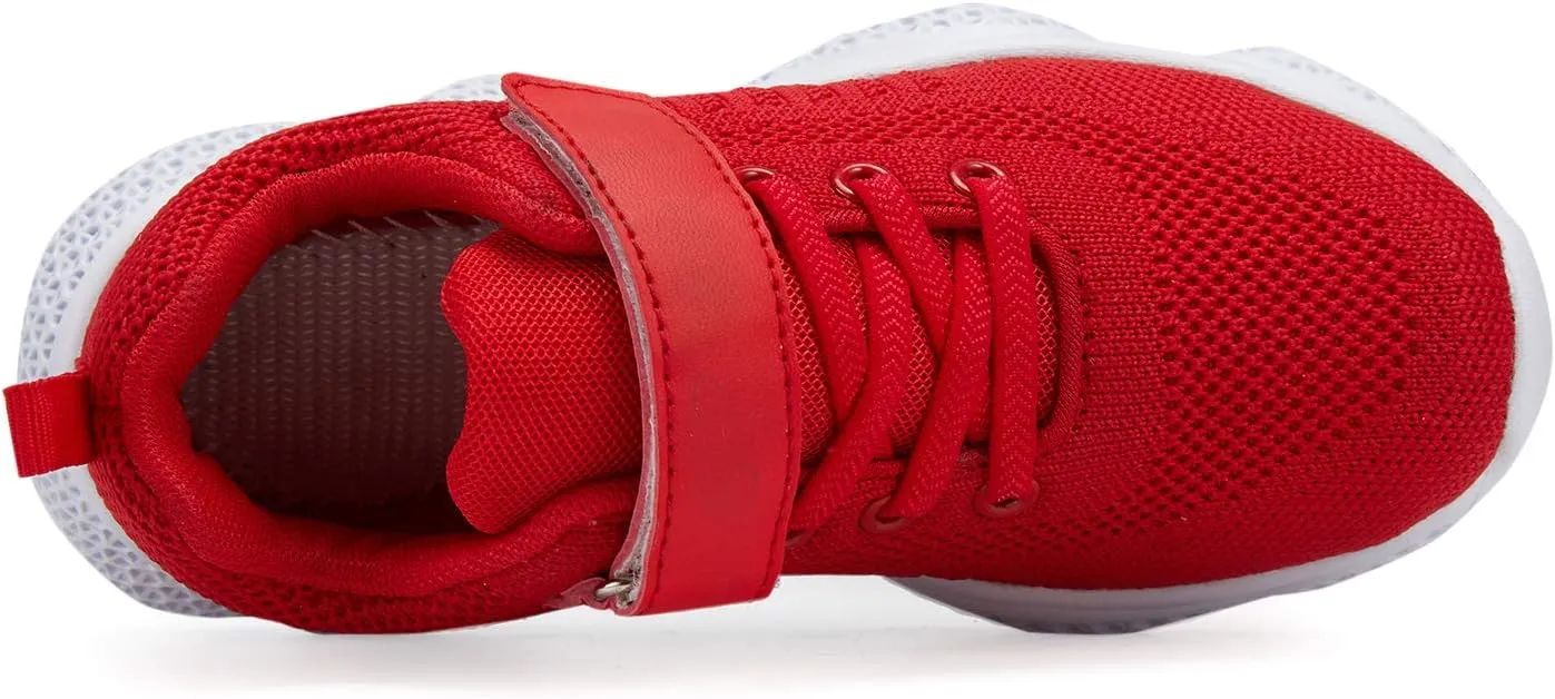 Casbeam Kids Breathable Sneakers Mesh Lightweight Easy Walk Casual Sport Strap Athletic Running Shoes for Boys Girls
