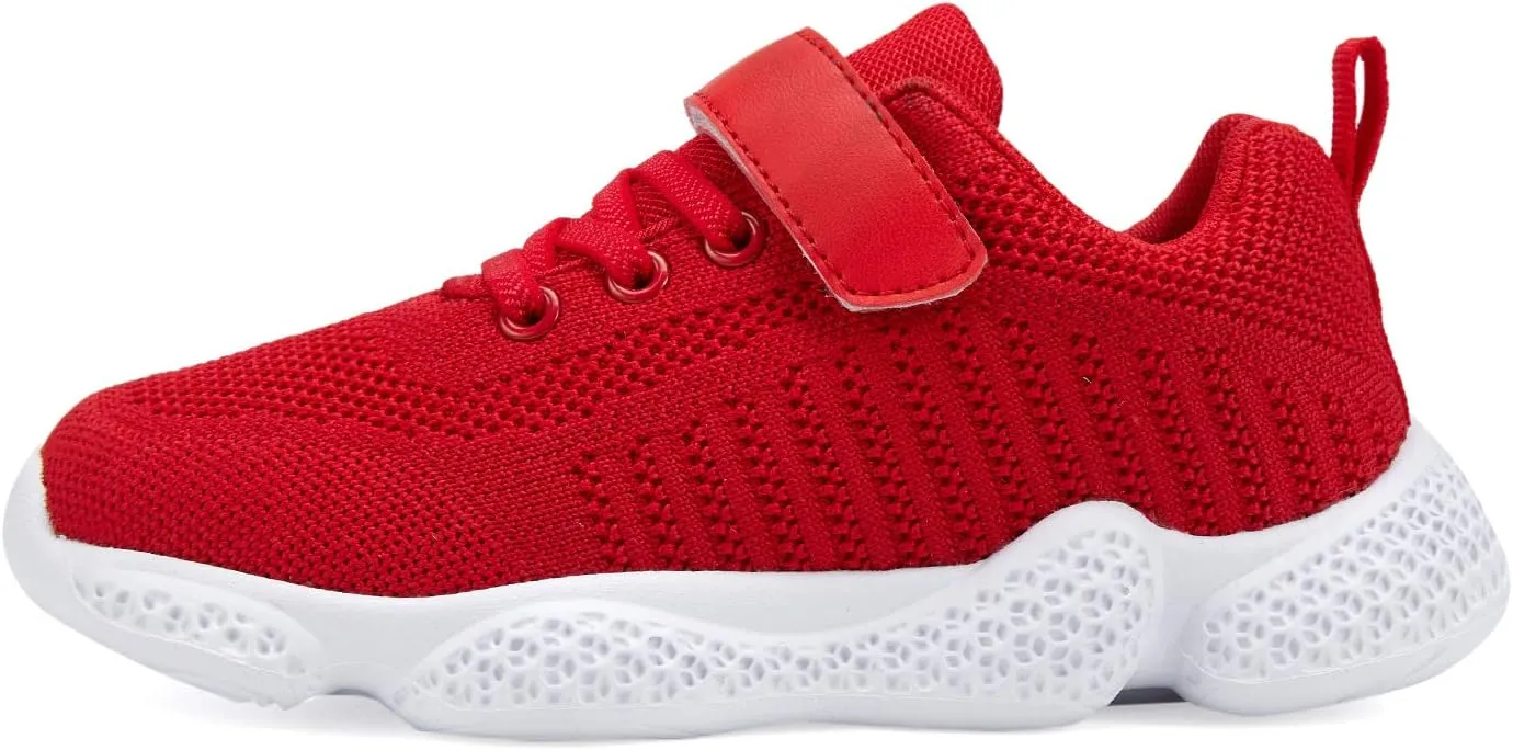 Casbeam Kids Breathable Sneakers Mesh Lightweight Easy Walk Casual Sport Strap Athletic Running Shoes for Boys Girls
