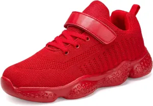 Casbeam Kids Breathable Sneakers Mesh Lightweight Easy Walk Casual Sport Strap Athletic Running Shoes for Boys Girls