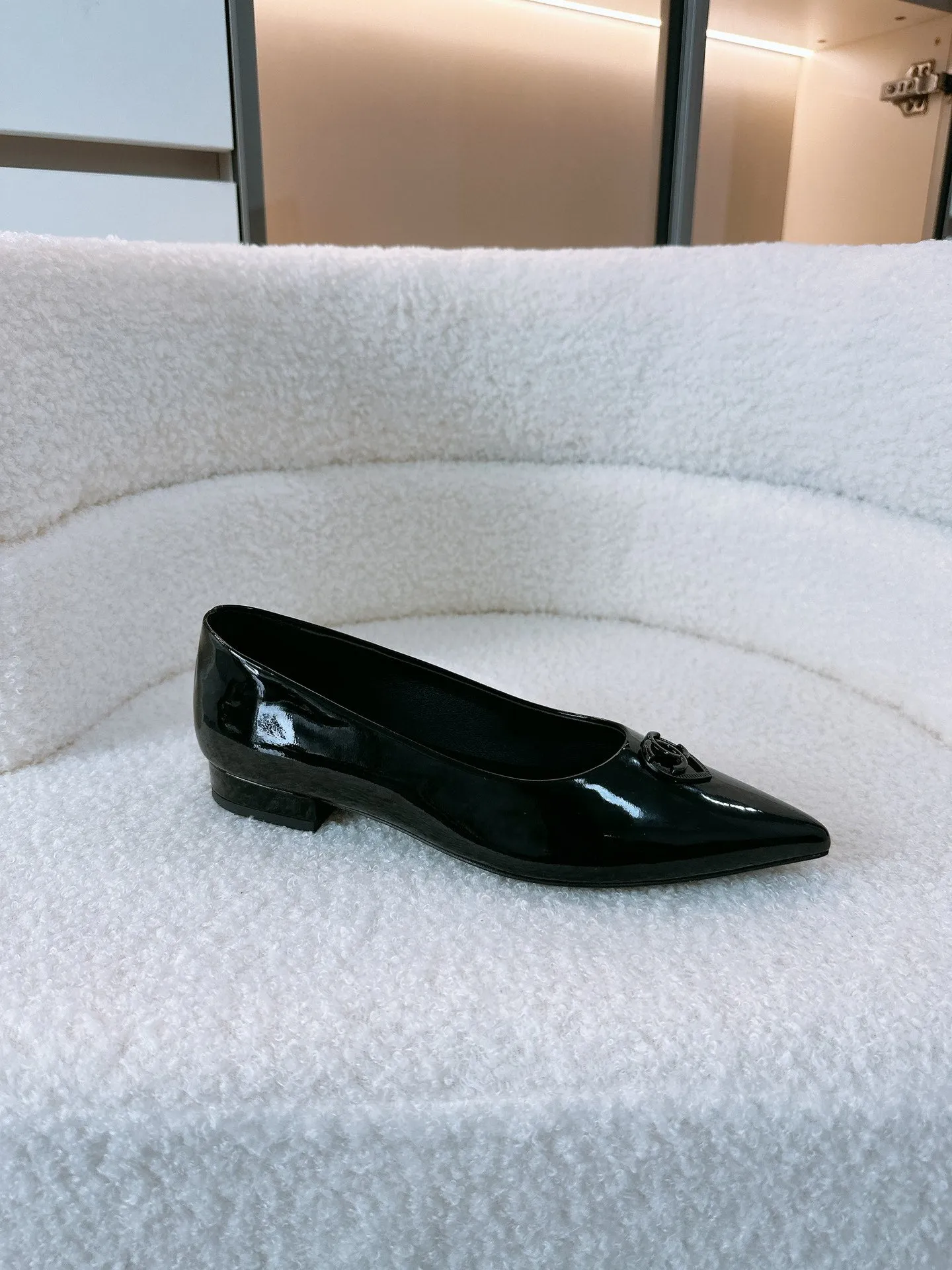 CC Ballet Flats In Black Glossy Lambskin 144667