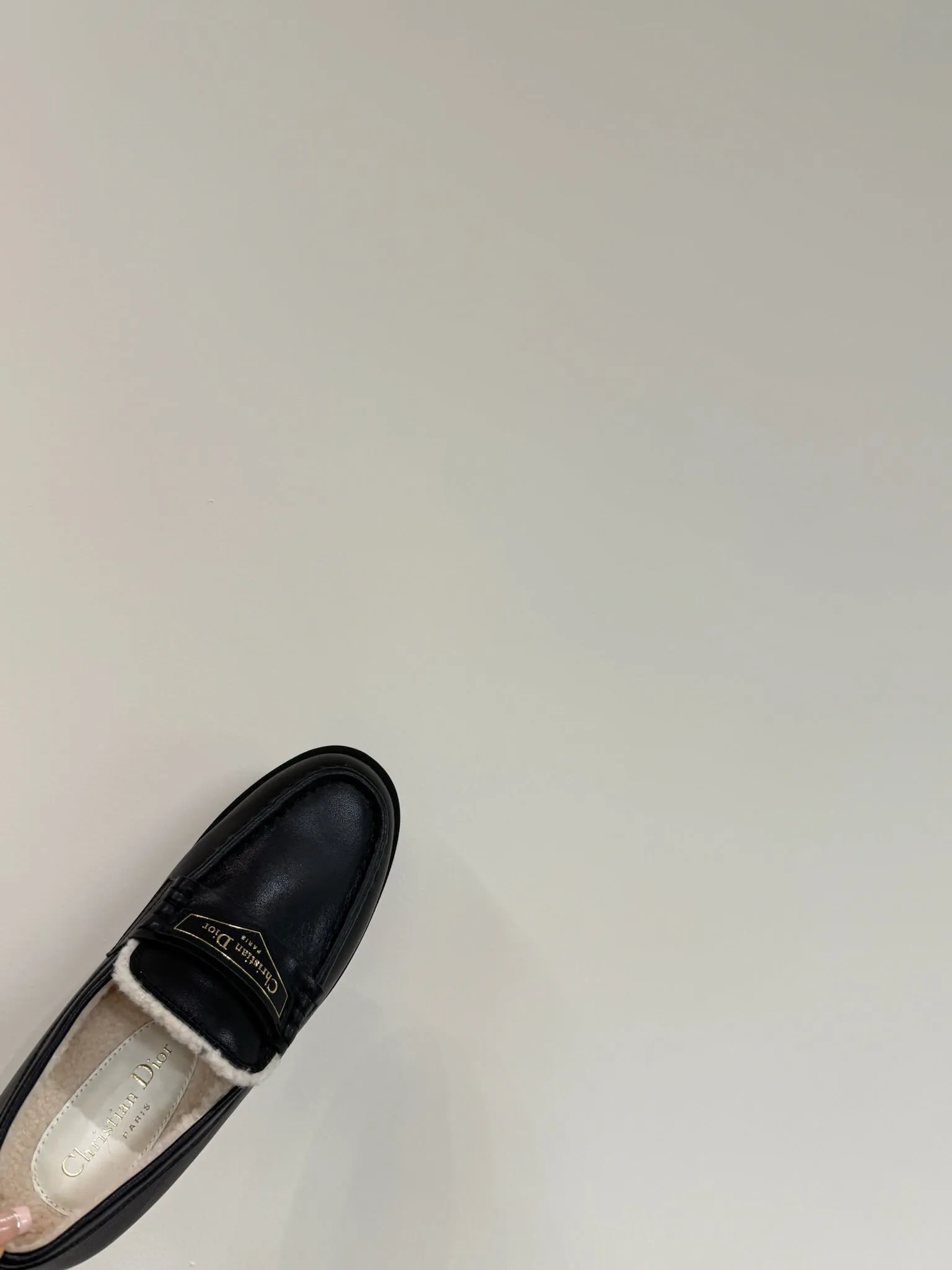 CD Loafers In Black Lambskin And Fleece Lining 109291