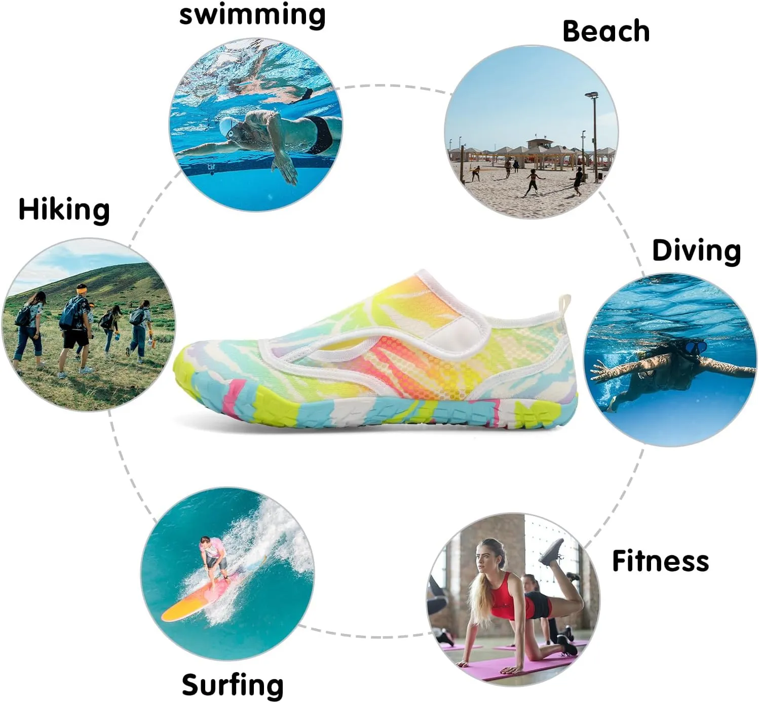 Centipede Demon Swim Water Shoes for Women Men Quick Dry Barefoot Aqua Sneakers Shoe for Beach Hiking Diving Boating River Outdoor Water Sports