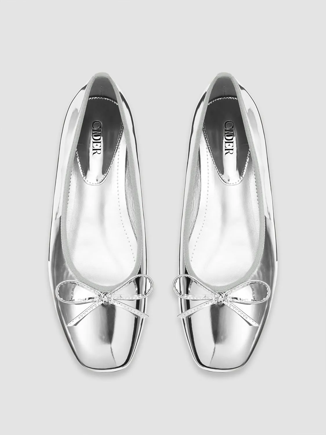 CIDER Bow Decor Square Toe Ballet Mary Jane Flats