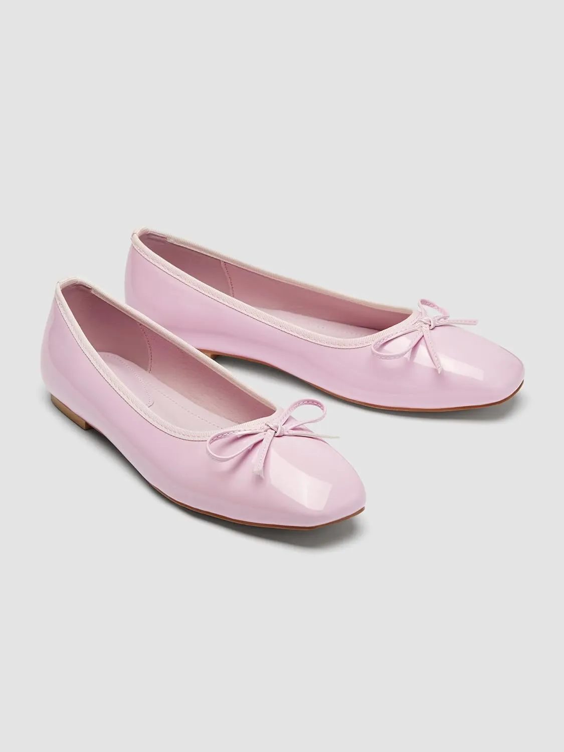 CIDER Bow Decor Square Toe Ballet Mary Jane Flats