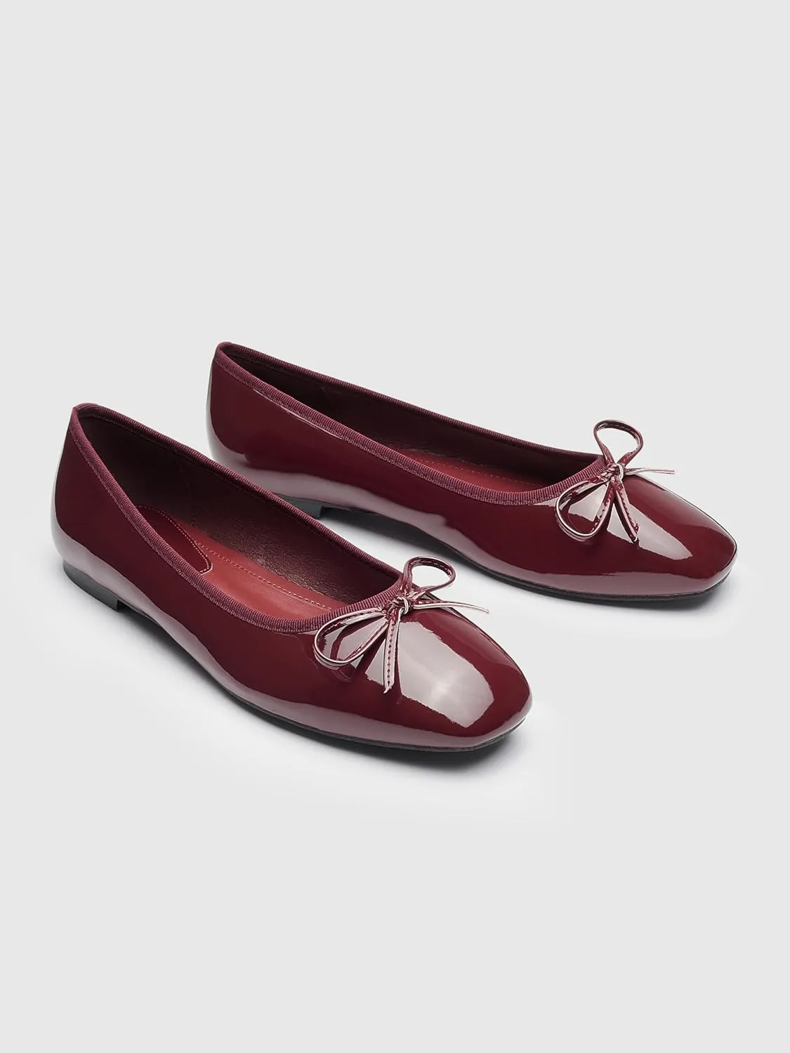 CIDER Bow Decor Square Toe Ballet Mary Jane Flats