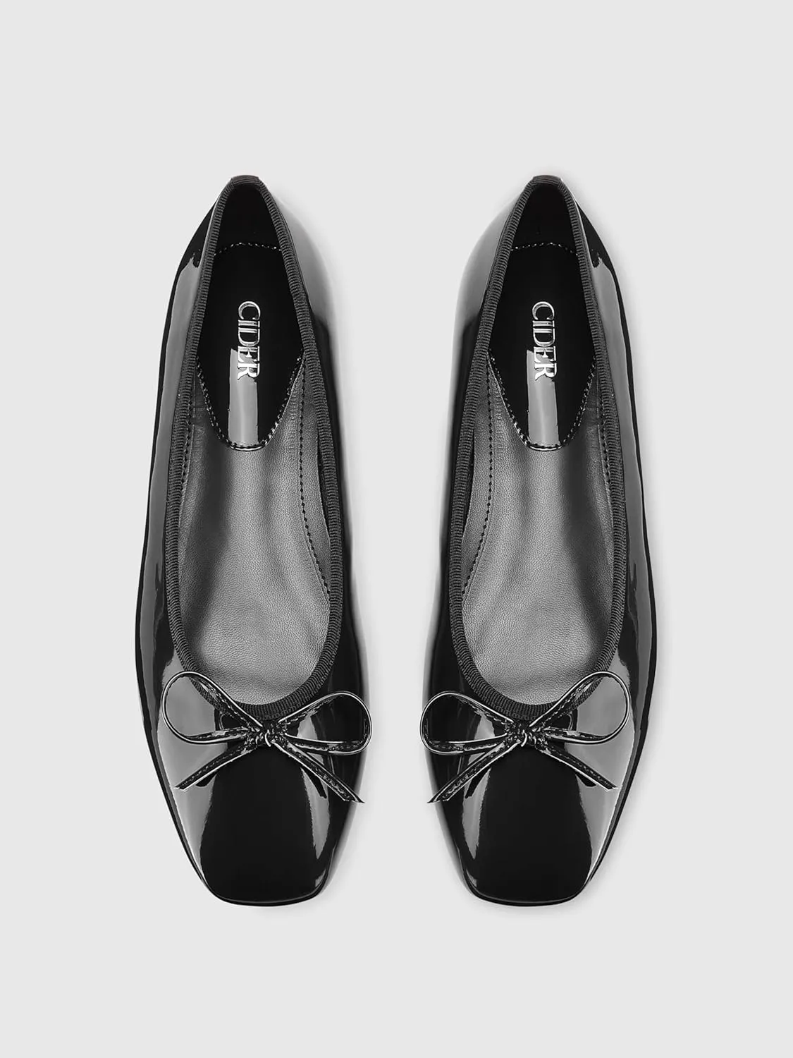 CIDER Bow Decor Square Toe Ballet Mary Jane Flats