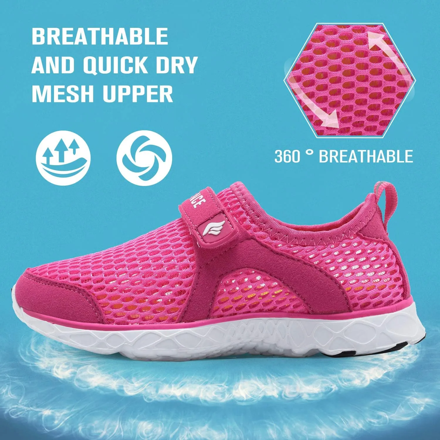CIOR Boys & Girls Water Shoes Aqua Shoes Swim Shoes Athletic Sneakers Lightweight Sport Shoes(Toddler/Little Kid/Big Kid)