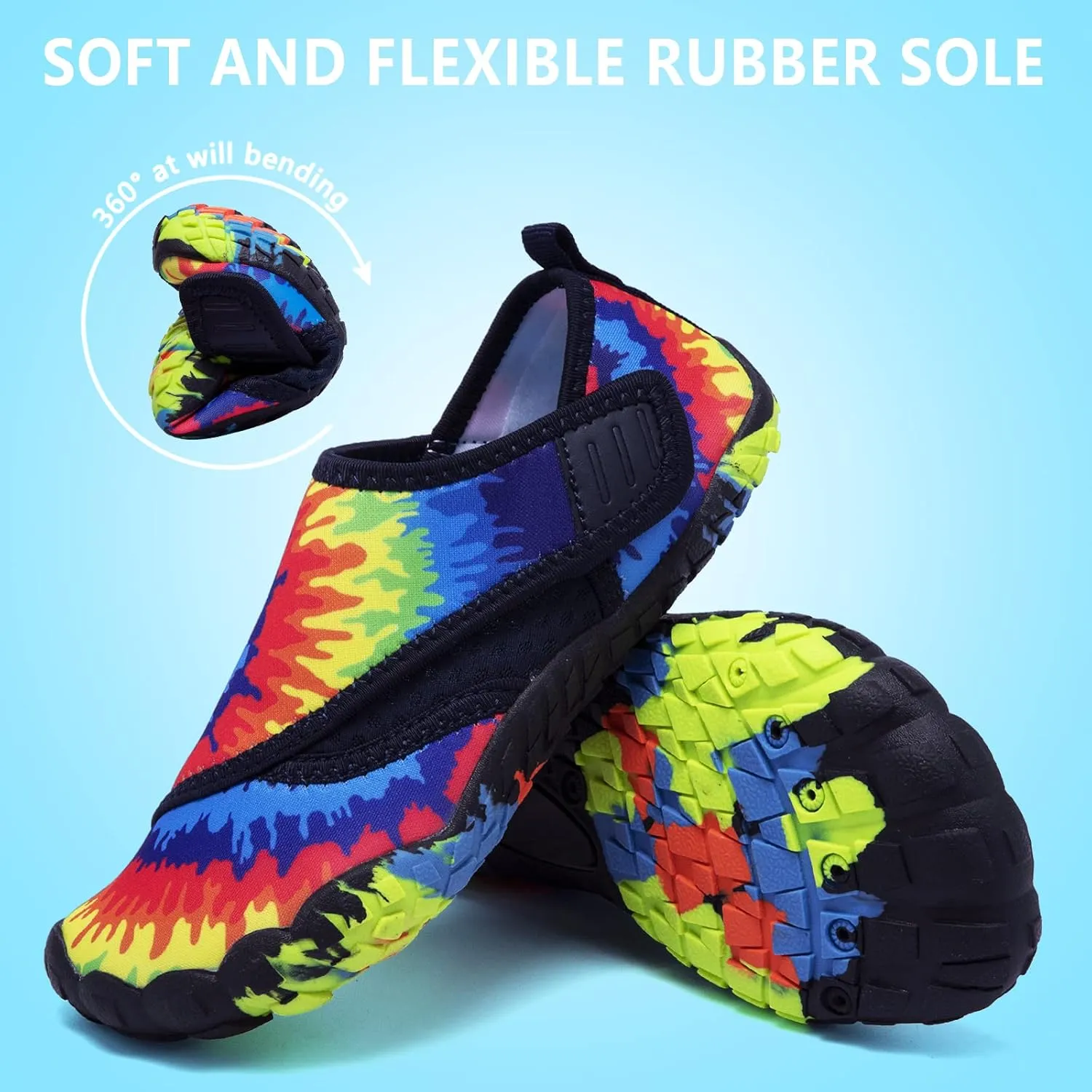 CIOR Kids Boys & Girls Water Shoes Sports Aqua Athletic Sneakers Lightweight Sport Fast Dry Shoes(Toddler/Little Kid/Big Kid)