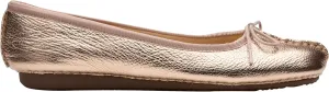 Clarks Women's Freckle Ice Ballet Flats, Copper Metallic, 36