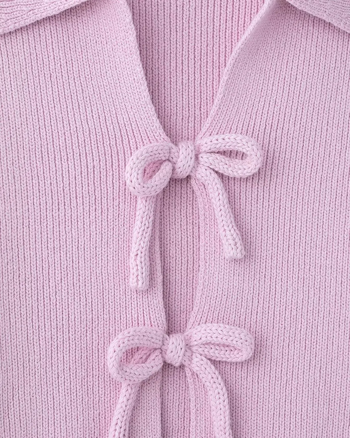 CORIRESHA Women's Summer Short Sleeve Cardigan Casual Knitted Tie Front Bow Sweater
