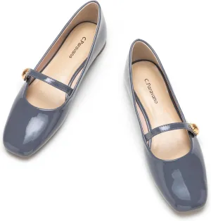 C.Paravano Women's Mary Jane Flats | Comfortable Square Toe Ballet Flats | Mary Jane Shoes with Strap | Casual Dress Flat Shoes for Party Wedding & Work Office，Date Nights