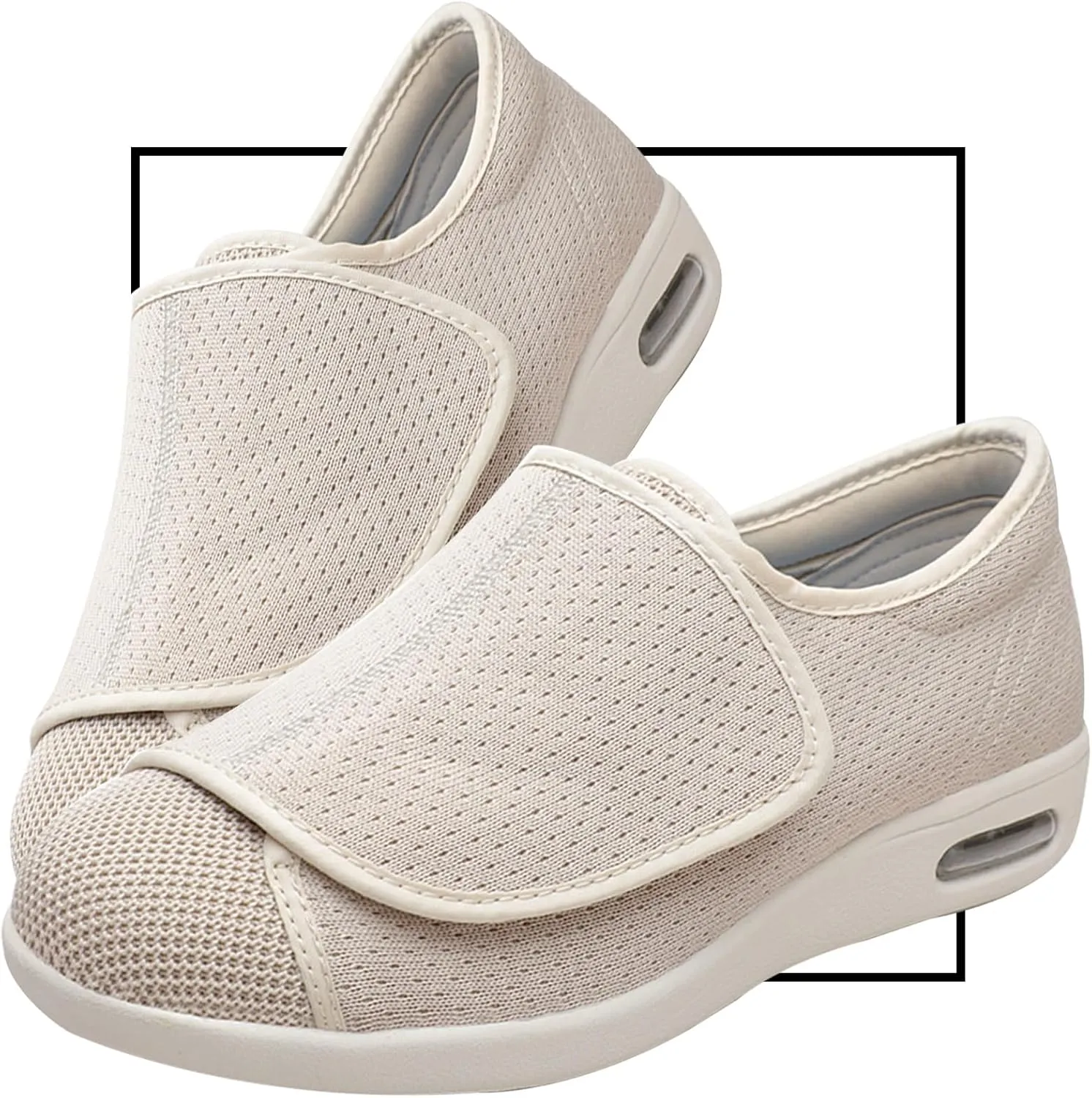 Diabetic Slipper Womens Lightweight Non Slip Hiking Shoes Wide Arthritis Edema Swollen Walking Shoes Comfy Cozy Adjustable Slip-Resistant Sandals for Seniors