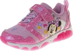 Disney Girls Minnie Mouse Light Up Laceless Running Shoes (Toddler/Little Girl)