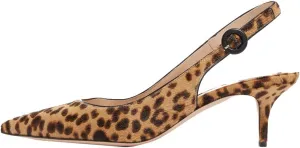Divanne Slingback Pumps, Women's Pointed Toe Low Heel Sandals Slingback Strap Kitten Heel Pumps Evening Party Wedding Shoes