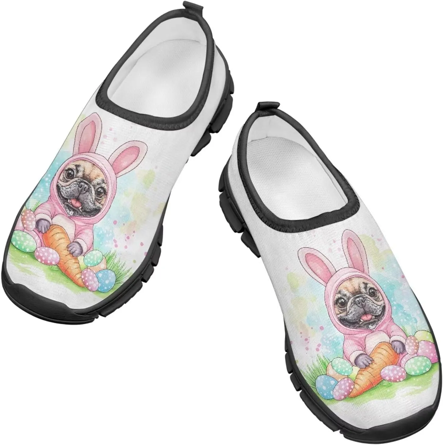 Doojoayie Easter Shoes for Girls Slip On Tennis Shoes Holiday Party Footwear