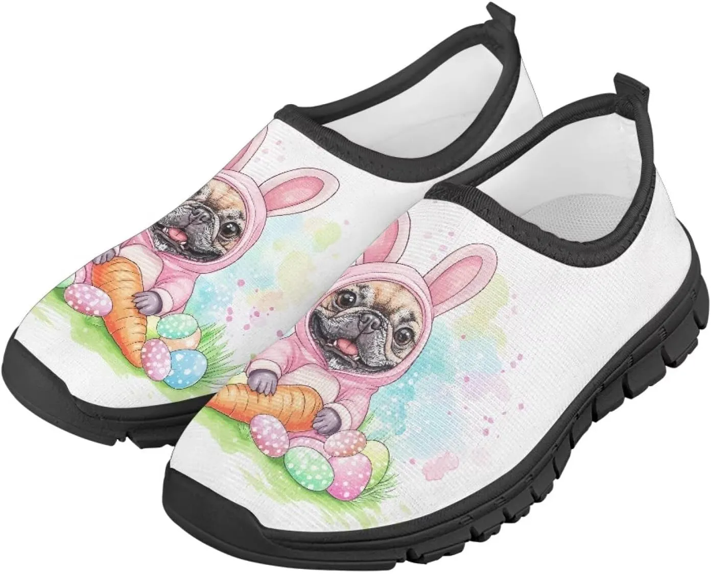 Doojoayie Easter Shoes for Girls Slip On Tennis Shoes Holiday Party Footwear