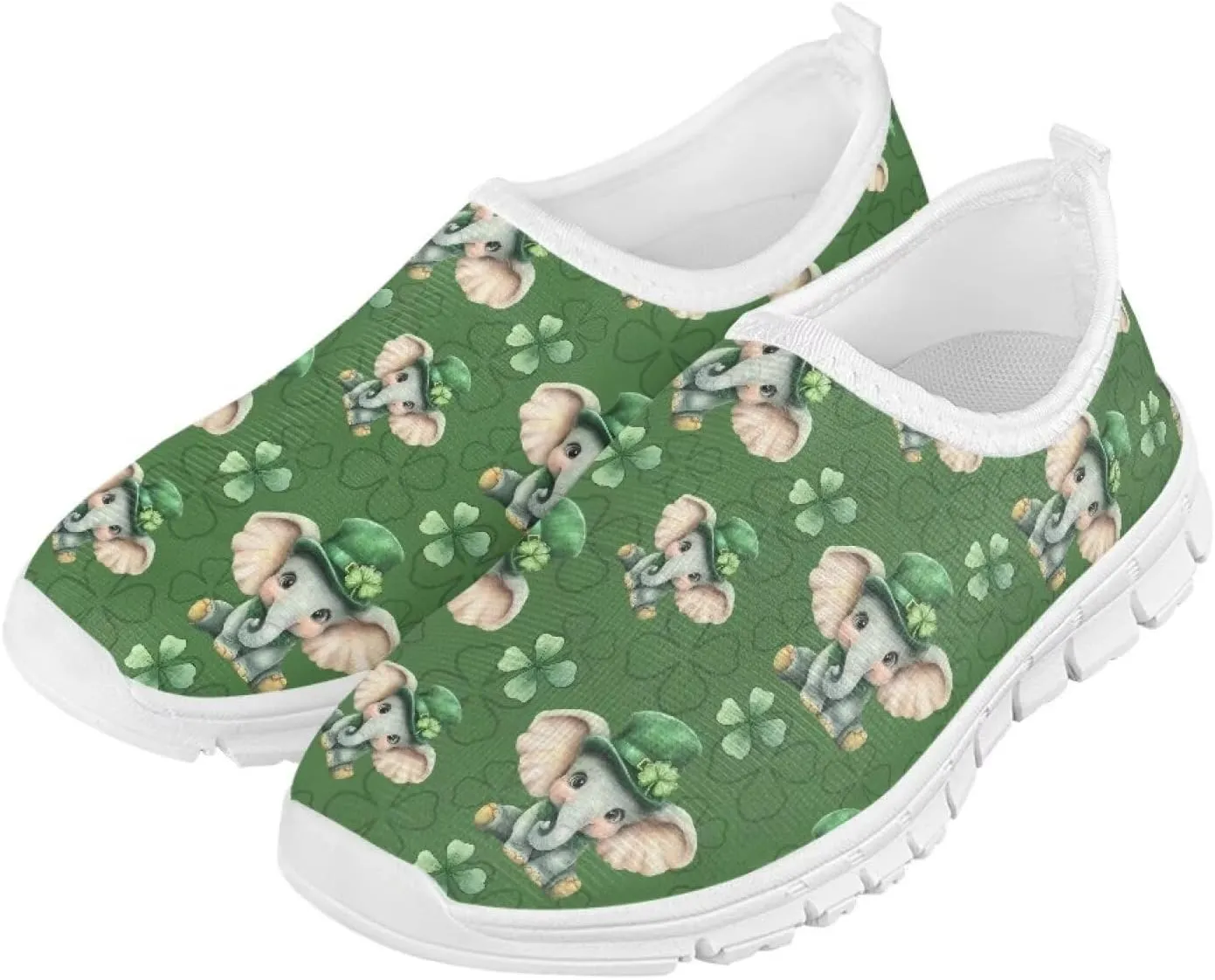 Doojoayie Girls St Patrick's Day Shoes Slip On Running Shoes Kids Holiday Present